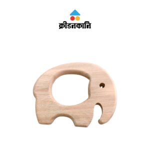 Kridanakani Wooden Elephant Teether – Natural Baby Teething Toy