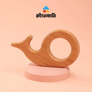 Kridanakani Wooden Whale Baby Teether Natural Safe Toy