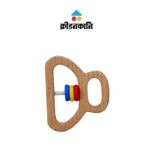 Kridanakani Wooden Baby Rattle Toy with Colourful Beads