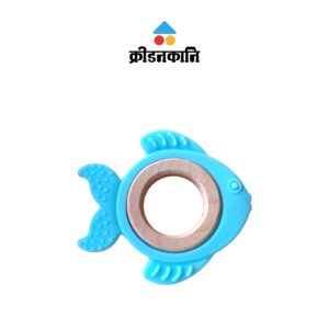 Fish Teether Silicone Rubber with Neem wooden ring | Kridanakani