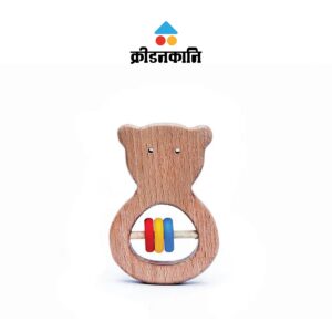 Neem Wooden Teddy Bear Shaped Rattles for Babies | Kridanakani